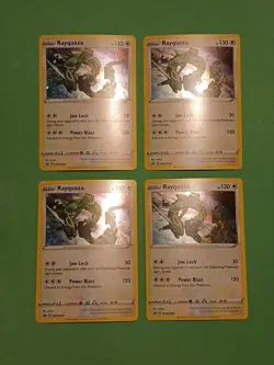 Pokemon Sword & Shield Rayquaza SWSH 029 Promo Black Star Holo Playset (4) Cards - Image 2