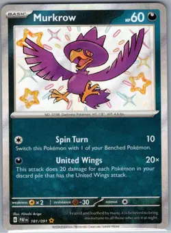 Murkrow 181/091 SV: Paldean Fates - Pokemon Card - NM - Image 1