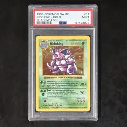 1999 Pokemon Game Nidoking Holo PSA 9 Mint Shadowless #11/102 Rare Base Card #11 - Image 1