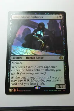 MTG Glint-Sleeve Siphoner x1-Foil -Aether Revolt Promos-Lightly Played - Image 1