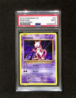 2016 Pokemon XY Mewtwo Evolutions #51 PSA 9 Mint - Image 1