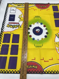 Vintage Pokemon 1999 Wizards of the Coast Cloth 2 Player Cloth Play-Mat 26”x 28” - Image 2