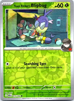 Pokemon Team Rocket's Blipbug SV10: Destined Rivals DRI REVERSE HOLO 015/182 NM - Image 1