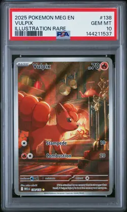 2025 POKEMON MEG EN-MEGA EVOLUTION VULPIX #138 PSA GEM MT 10 - Image 1