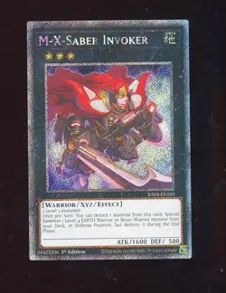 Platinum Secret Rare M-X-Saber Invoker RA04-EN169 NM 1st Ed. Yugioh Stampede - Image 1