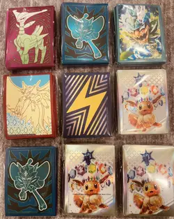 Pokemon TCG 💥 CARD SLEEVES 💥 Lot Of 9 ETB Sleeves. - Image 1