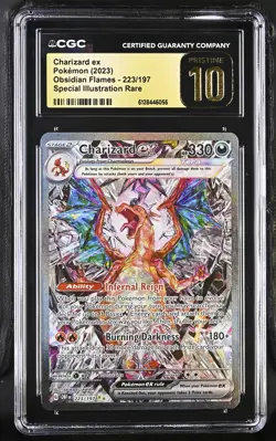 CGC Pristine 10 Charizard ex 223/197 SIR Obsidian Flames Pokemon Card - Image 1