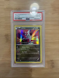2012 PSA 8 Pokemon Dragon Vault Stamped Latias Holo 9/20 Card NM-MT - Image 1