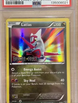 2012 PSA 8 Pokemon Dragon Vault Stamped Latias Holo 9/20 Card NM-MT - Image 2