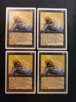 4x Drain Life Revised Edition 3ed NM Magic The Gathering White Boarder Playset - Image 1