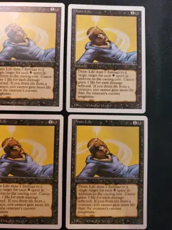 4x Drain Life Revised Edition 3ed NM Magic The Gathering White Boarder Playset - Image 3