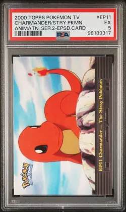 2000 TOPPS POKEMON TV ANIMATION SERIES 2 EPISODE CARDS #EP11 CHARMANDER PSA 5 - Image 1