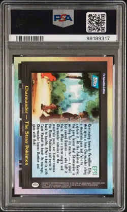 2000 TOPPS POKEMON TV ANIMATION SERIES 2 EPISODE CARDS #EP11 CHARMANDER PSA 5 - Image 2