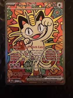 Pokemon TCG Meowth ex 121/088 Special Illustration Rare Perfect Order SIR NM - Image 1