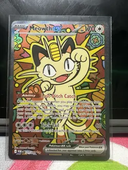 Pokemon Meowth ex Full Art Holo SIR 121/088 Perfect Order Set - Image 1