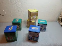 Pokemon Mixed (LOT of 6) Collectible EMPTY Tins CCG Containers - Image 1
