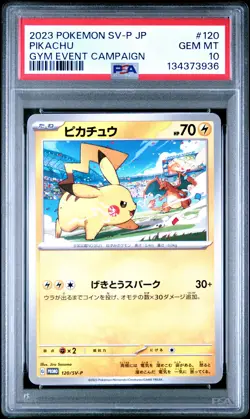 2023 POKEMON JPN SV-P PROMO GYM EVENT CAMPAIGN #120 PIKACHU PSA 10 - Image 1