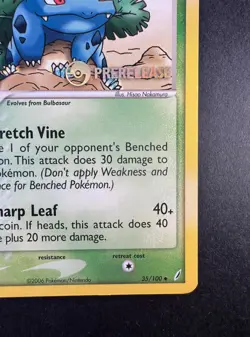 2006 POKEMON IVYSAUR EX CRYSTAL GUARDIANS - PRERELEASE 35/100 NON-HOLO - Image 5