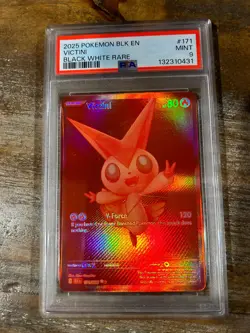 POKEMON 2025 Black Bolt VICTINI Black White Rare #171 PSA 9 Mint RARE - Image 1