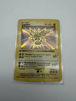 1999 1ST EDITION Pokemon Base Set Shadowless Zapdos 16/102 Holo Foil Rare - Image 3