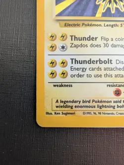 Pokemon Zapdos Holo Card 16/102 Unlimited Edition 1999 Base Set HP - Image 4