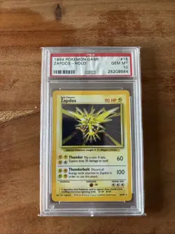 Pokemon TCG Base Set 1999 PSA 10 Zapdos Holo 16/102 English WOTC GEM MINT Clean - Image 1