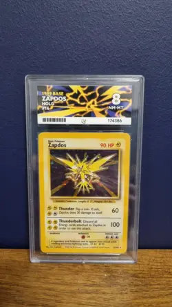 ACE 8 NM-MT Zapdos 16/102 Base Set Pokemon Card Not Psa 1999 WOTC Rare Holo - Image 1
