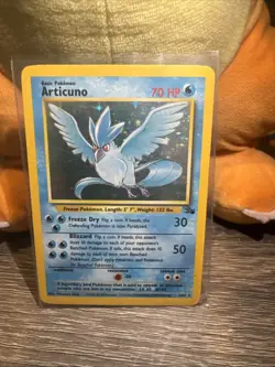 Pokemon TCG Articuno 2/62 Fossil Rare Holo Unlimited MP Condition 1999 Vintage - Image 1