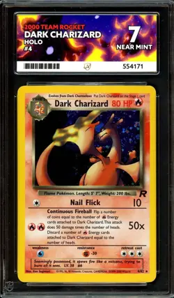 ACE 7 Dark Charizard Holo 4/82 Team Rocket Unlimited WOTC Pokemon Near Mint PSA - Image 1