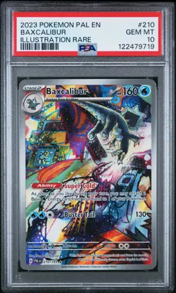 2023 POKEMON PAL EN-PALDEA EVOLVED ILLUSTRATION RARE #210 BAXCALIBUR PSA 10 - Image 1