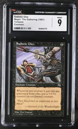 MTG Magic The Gathering English Sadistic Glee 1997 Tempest CGC 9 - Image 1
