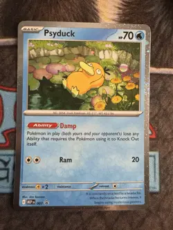 Pokemon TCG Psyduck MEP Black Star Promo #007 Cosmo Holo Mega Evolution - Image 1