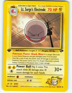 Lt. Surge's Electrode - 1st Edition - 52/132 Gym Challenge - Pokemon TCG - 2000 - Image 1