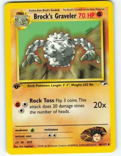 Brock's Graveler - 1st Edition - 40/132 Gym Heroes- WOTC - Pokemon TCG - 2000 - Image 1