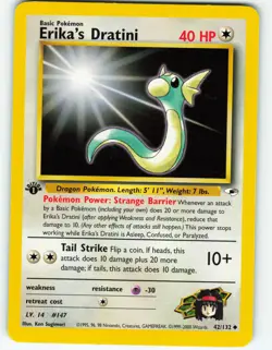 Erika's Dratini - 1st Edition - 42/132 Gym Heroes- WOTC - Pokemon TCG - 2000 - Image 1