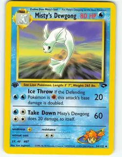 Misty's Dewgong - 1st Edition - 54/132 Gym Challenge - Pokemon TCG - 2000 - Image 1