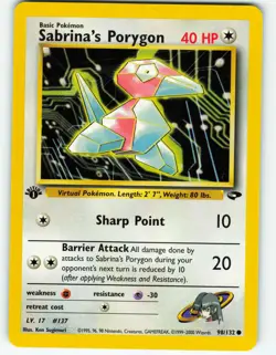 Sabrina's Porygon - 1st Edition - 98/132 Gym Challenge - Pokemon TCG - 2000 - Image 1