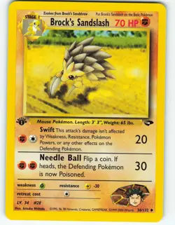Brock's Sandslash - 1st Edition - 36/132 Gym Challenge - Pokemon TCG - 2000 - Image 1