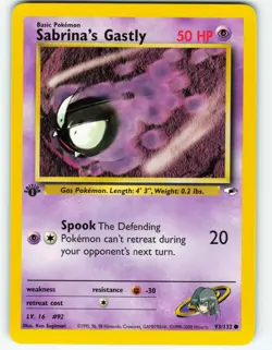Sabrina's Gastly - 1st Edition - 93/132 Gym Heroes - WOTC - Pokemon TCG - 2000 - Image 1