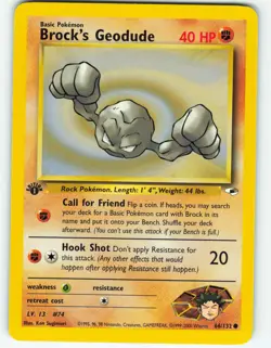 Brock's Geodude - 1st Edition - 66/132 Gym Heroes- WOTC - Pokemon TCG - 2000 - Image 1