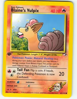 Blaine's Vulpix - 1st Edition - 65/132 Gym Heroes- WOTC - Pokemon TCG - 2000 - Image 1