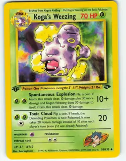 Koga's Weezing - 1st Edition - 50/132 Gym Challenge - Pokemon TCG - 2000 - Image 1