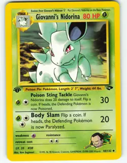 Giovanni's Nidorina - 1st Edition - 44/132 Gym Challenge - Pokemon TCG - 2000 - Image 1