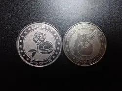 Pokemon Card Meiji Promo Metal Battle Coin Silver x2 Flareon & Jolteon #6313 - Image 1
