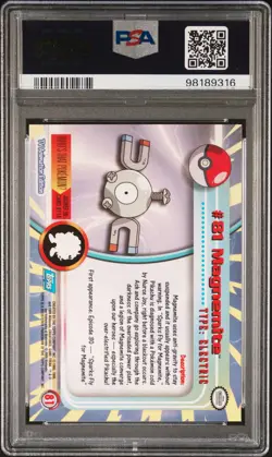 2000 TOPPS POKEMON TV ANIMATION SERIES 2 #81 MAGNEMITE PSA 5 - Image 2