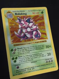Nidoking 11/102 Shadowless Holo - Pokemon 1999 Base Set LP - Image 2