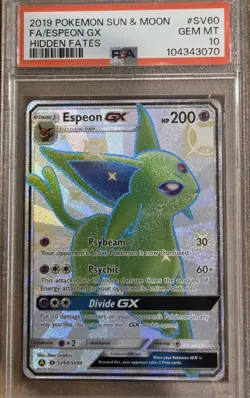 Espeon GX SV60/SV94 - Pokemon Hidden Fates - PSA 10 Gem Mint - Image 1