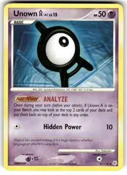 Unown [A] 65/130 – Diamond & Pearl (2007) – Pokemon TCG – Normal – NM/LP - Image 1