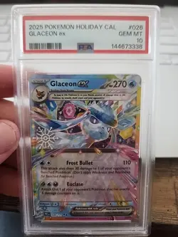 2025 POKEMON HOLIDAY CALENDAR #026 GLACEON EX PSA 10 - Image 1