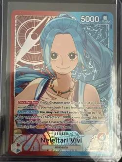 Bandai One Piece CCG Nefeltari Vivi Leader Alt Art EB03-001 Heroines Ed Mint - Image 1